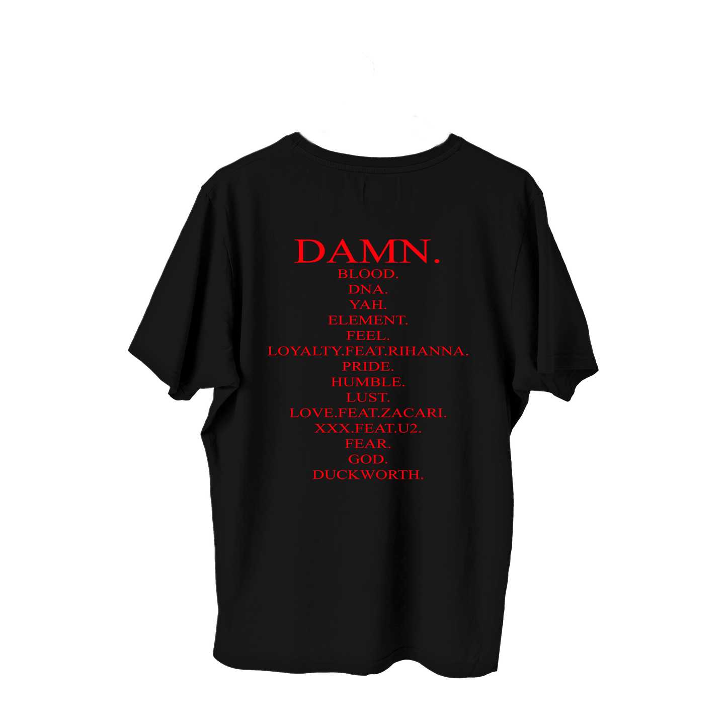 T-shirt Oversized DAMN. Tracklist