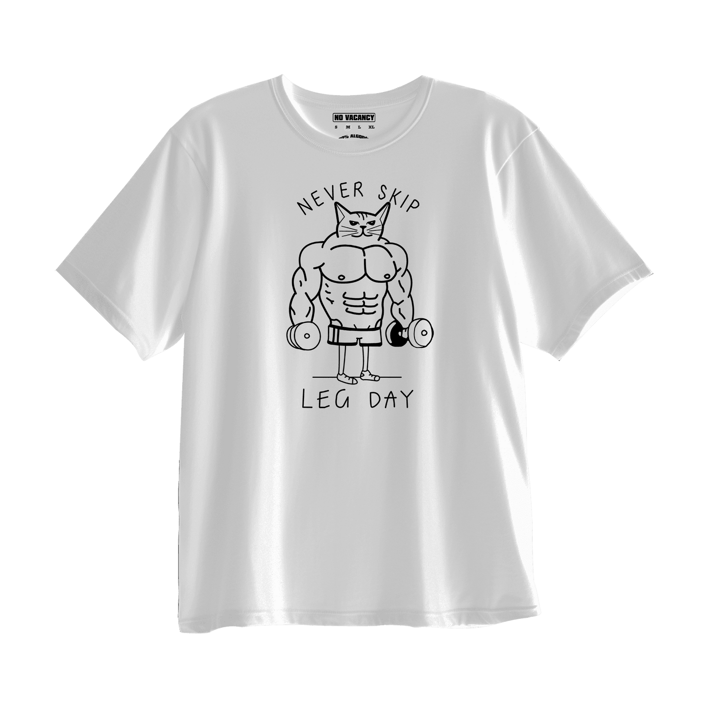 T-shirt Oversized Never skip leg day cat