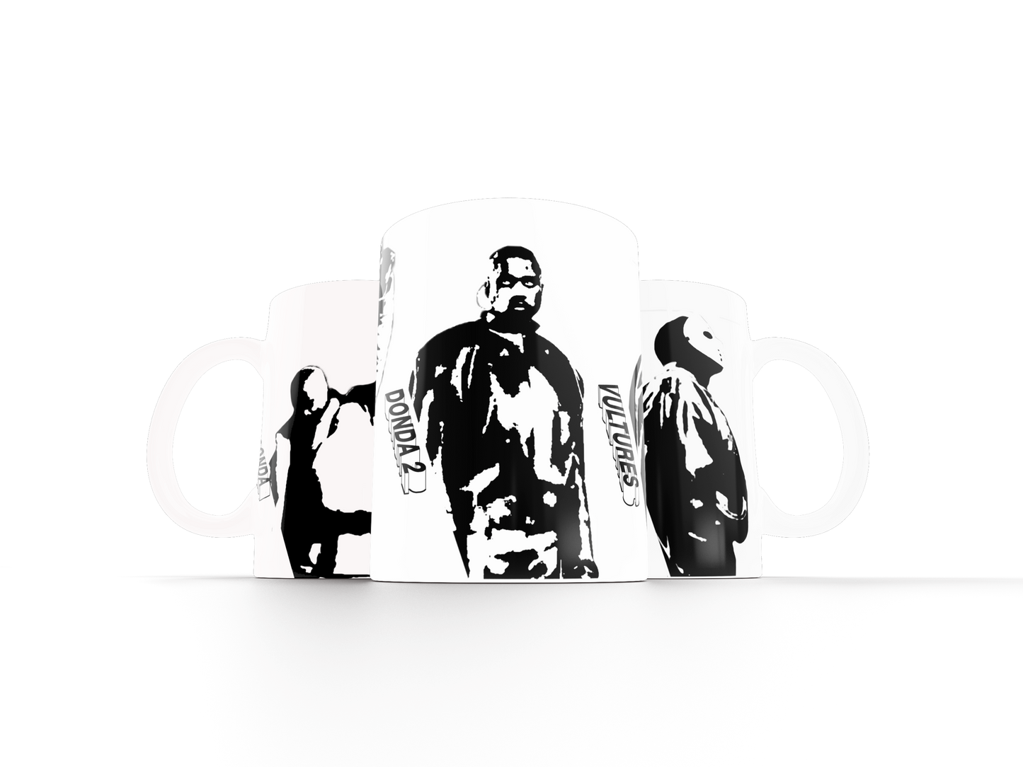 4 mugs life of kanye black and white