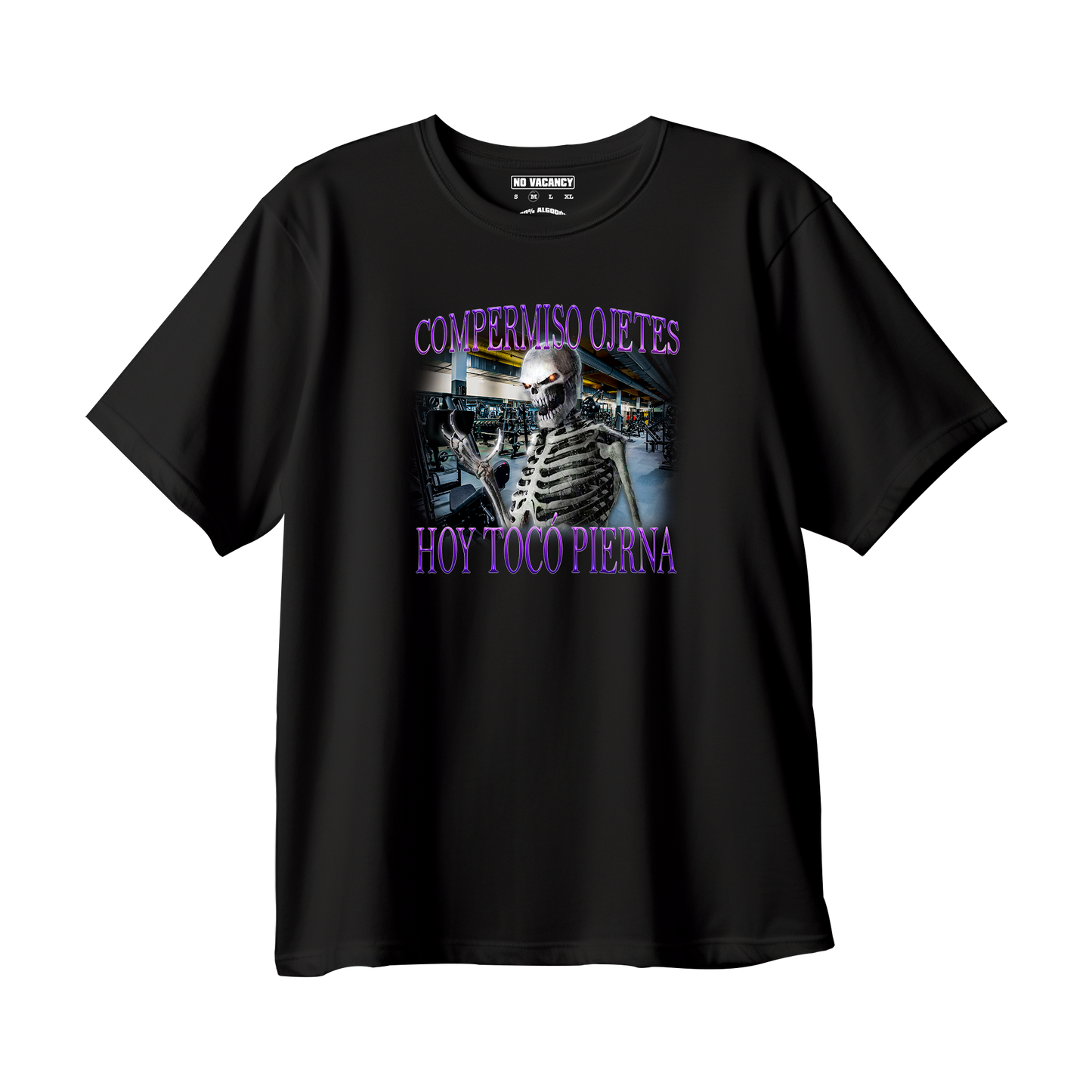 T-shirt Oversized Calaca Gym Hoy Toca Pierna