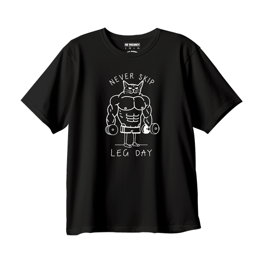 T-shirt Never skip leg day cat