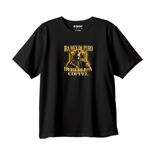T-shirt Oversized Calaca "De Puro Deberle A Coppel"