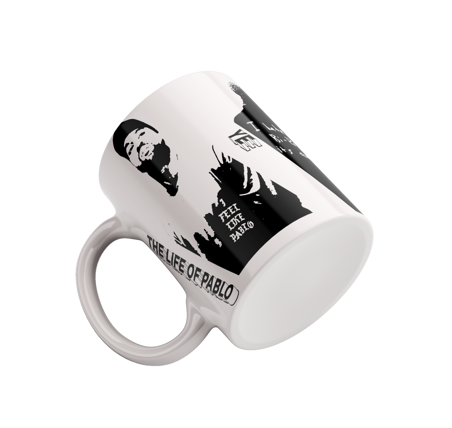4 mugs life of kanye black and white